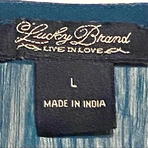 Lucky Brand Sheer Beaded Embellished Blouse Top Career Women's L Large - Picture 2 of 7